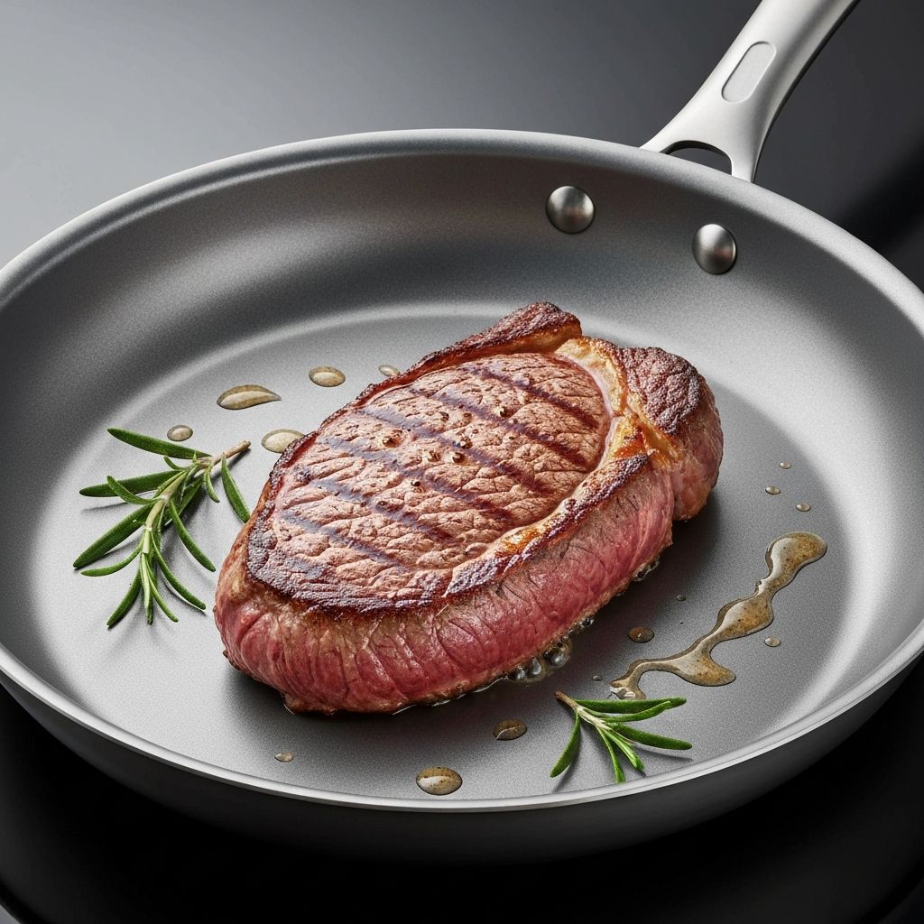Perfectly seared food in Hestan NanoBond frying pan